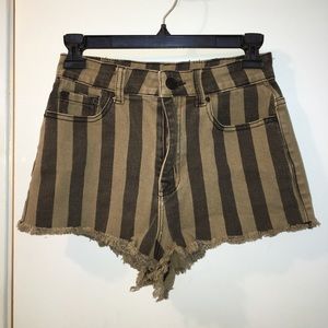 BDG High Rise Dree striped shorts